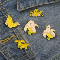 Banana Enamel Pin Dolphin Octopus Dog Chicken Duck Fruit Modeling Brooch Badge for Bag Jeans Lapel Shirt Pins Bulk Drop Shipping