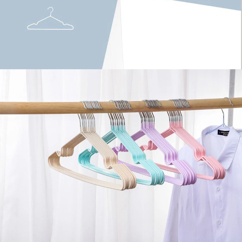 Thick Models Of Household Non-marking Simple Hanger Metal Adult Children Non-slip With Groove Hanger Laundry Storage Supplies