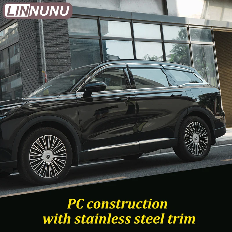 LINNUNU For Chery Tiggo 9 2025 2026 2027 Window Visor PC Material Cover Rain Guard Vent Shade Deflector Car Exterior Accessories