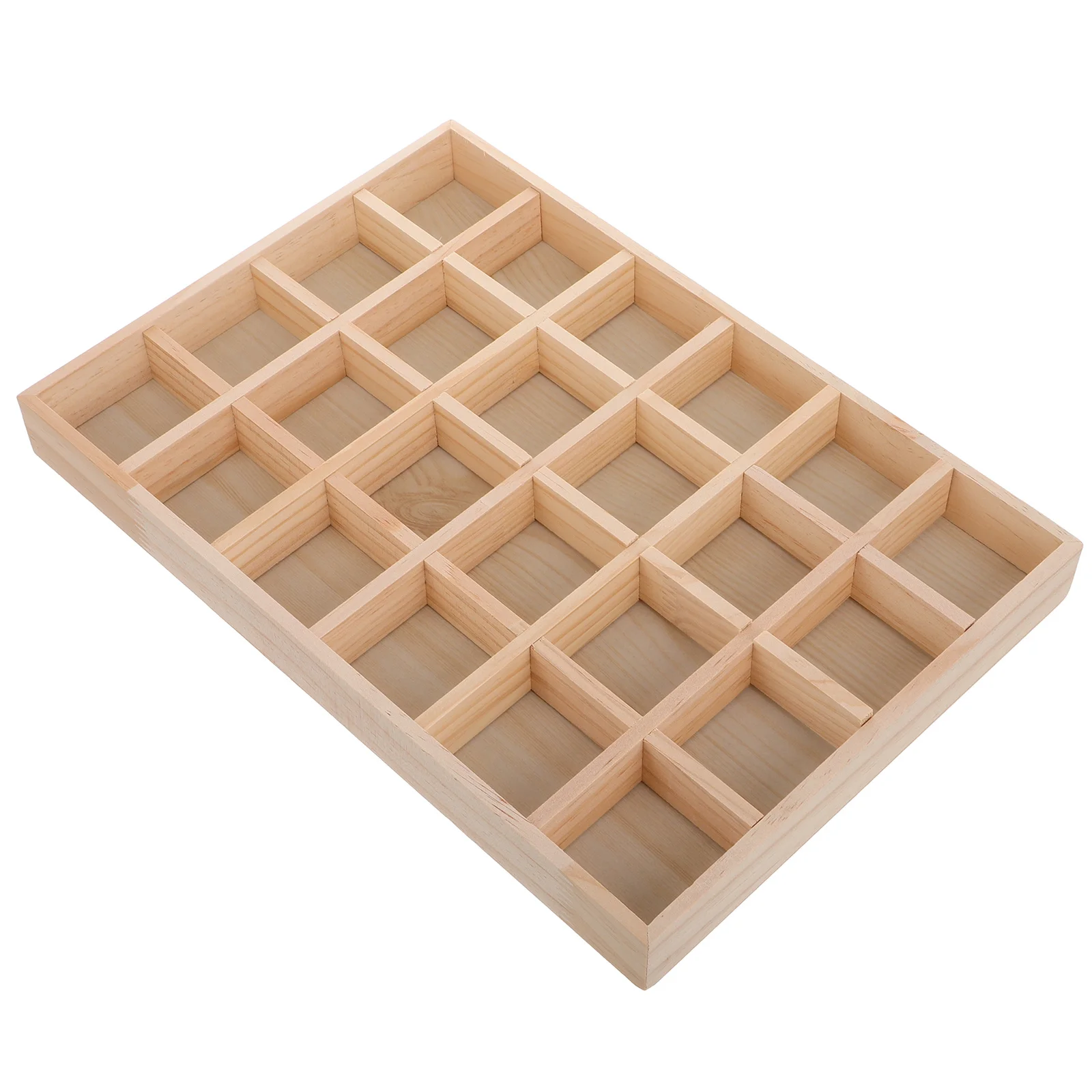 

Jewelry Display Tray 24 Grids Solid Wood Organizer for Rings Necklaces Earrings Bracelets Loose Beads Storage Case Home Craft
