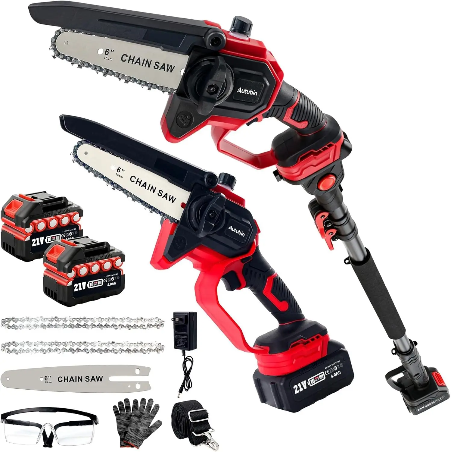 

Cordless Pole Saw Tree Trimming Brushless Motor Battery Operated Extendable 2 In 1 Mini Chainsaw 2 Batteries Charger 16 Foot Max