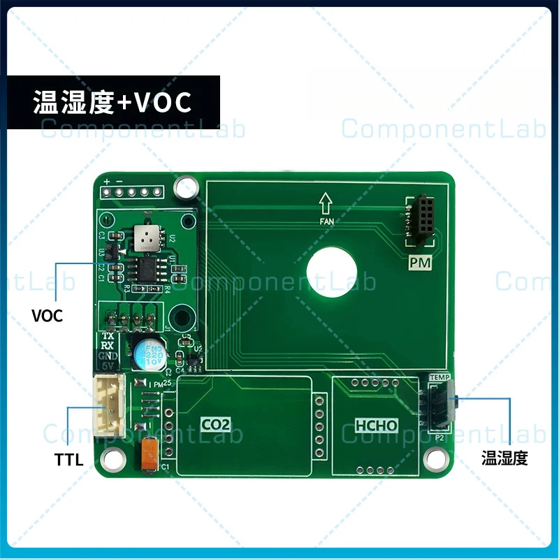 Multi‑in‑One Air Quality Gas Sensor Module CO2 PM Formaldehyde VOC Temperature Humidity Detection Module