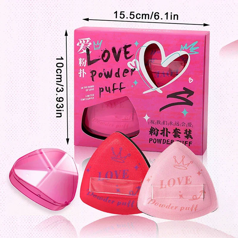 3 unids/set esponja para base de maquillaje esponja Triangular cojín húmedo seco doble uso suave de alta calidad Puff herramienta aplicadora de cosméticos