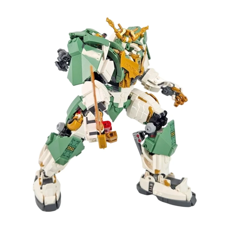 Custom Giant Fantasy Battle Mech MOC Building Blocks Heavy Armored Humanoid Robot DIY Brick Set Desktop Collectible Display