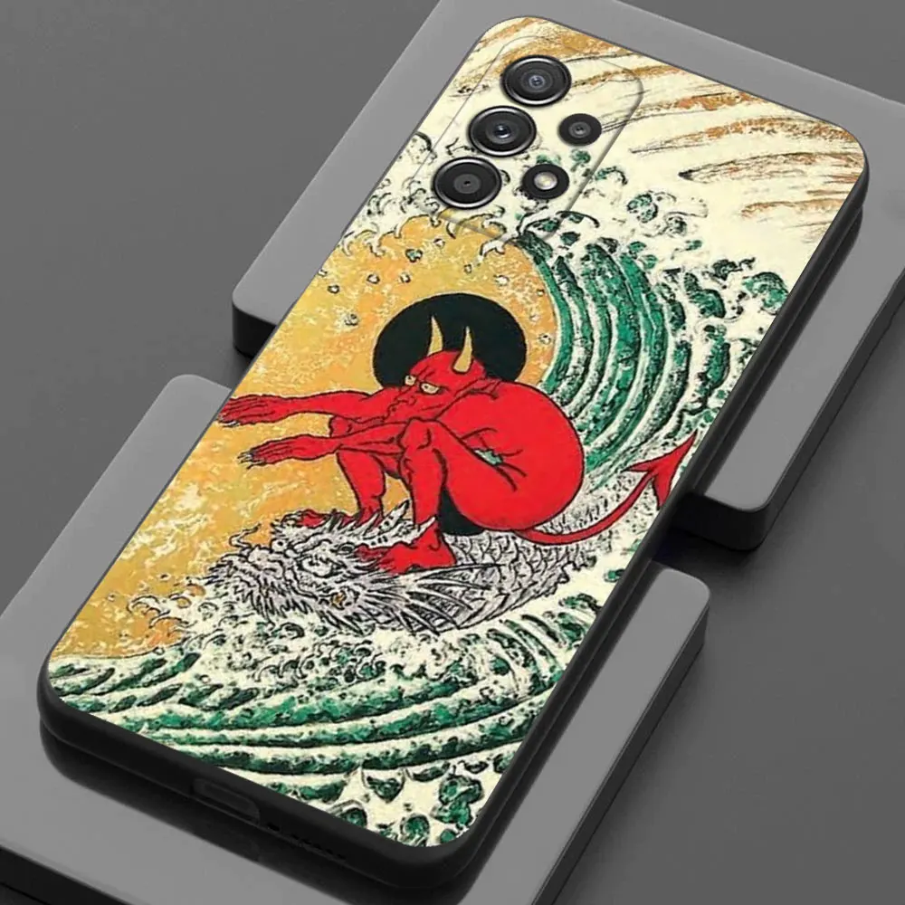 Hokusai The Great Wave Anime For Samsung Galaxy A55 Dragon Case A54 A52 A53 A51 A34 A35 A33 A32 A50 A72 A71 A30 A7 A9 Soft Cover