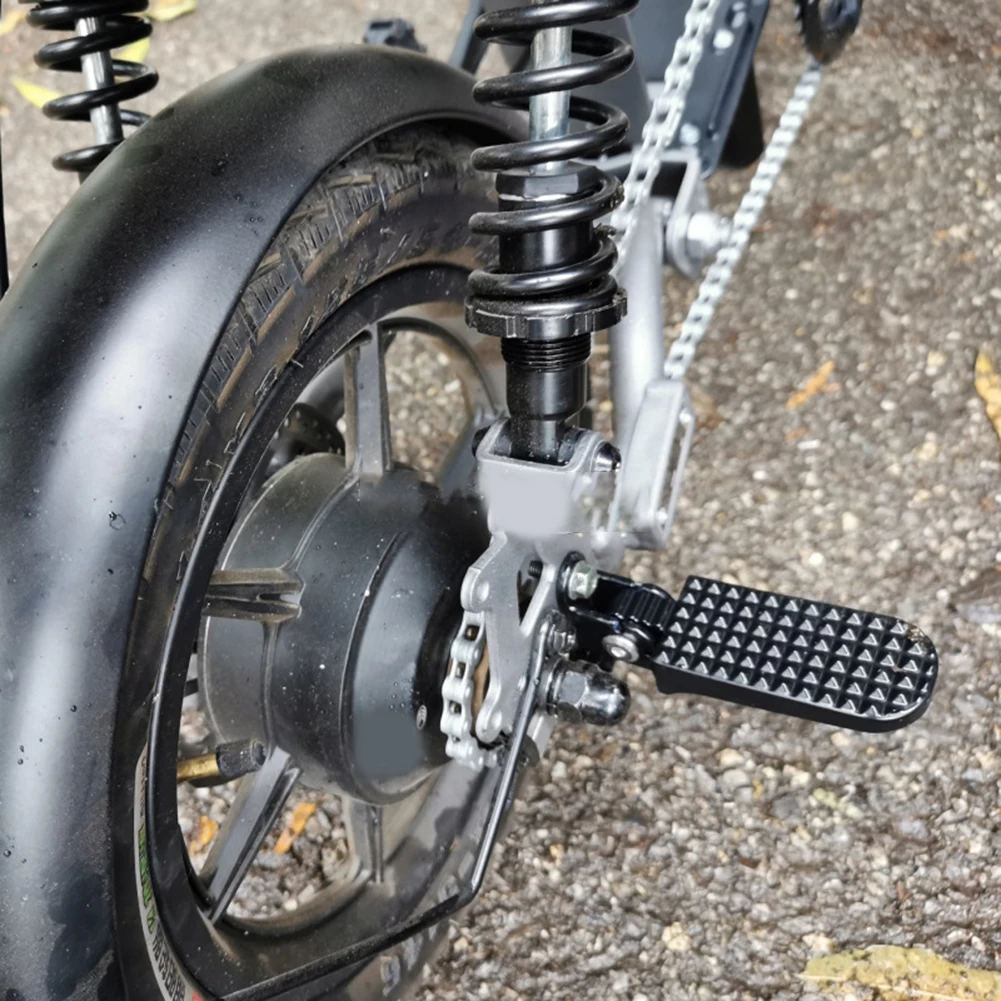 Bicycle Rear Pedal for Electric Bike Foldable Design Aluminum Alloy Material Anti Slip Pattern Wide Application