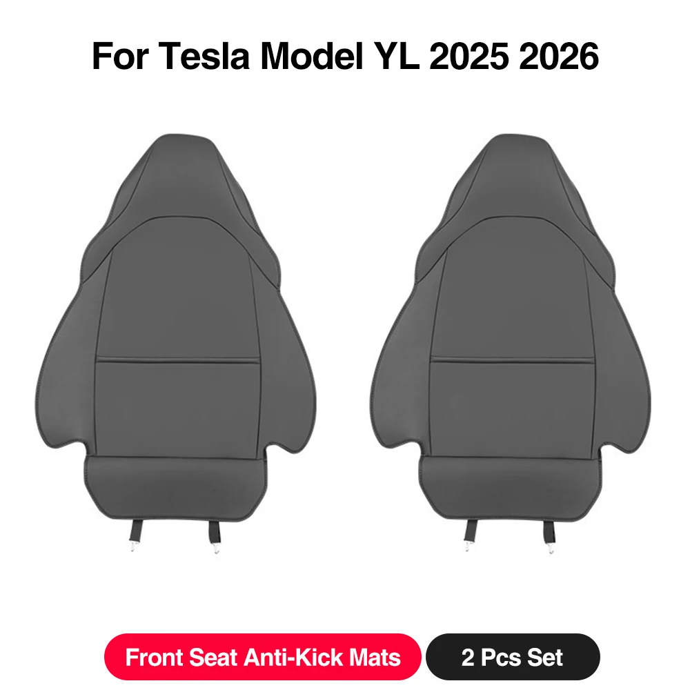 2Pcs Leather Seat Back Anti Kick Pad For Tesla Model Y L 2025-2026 Seatback Protectors Cover Mats Full Surrounded Accessories - view 6