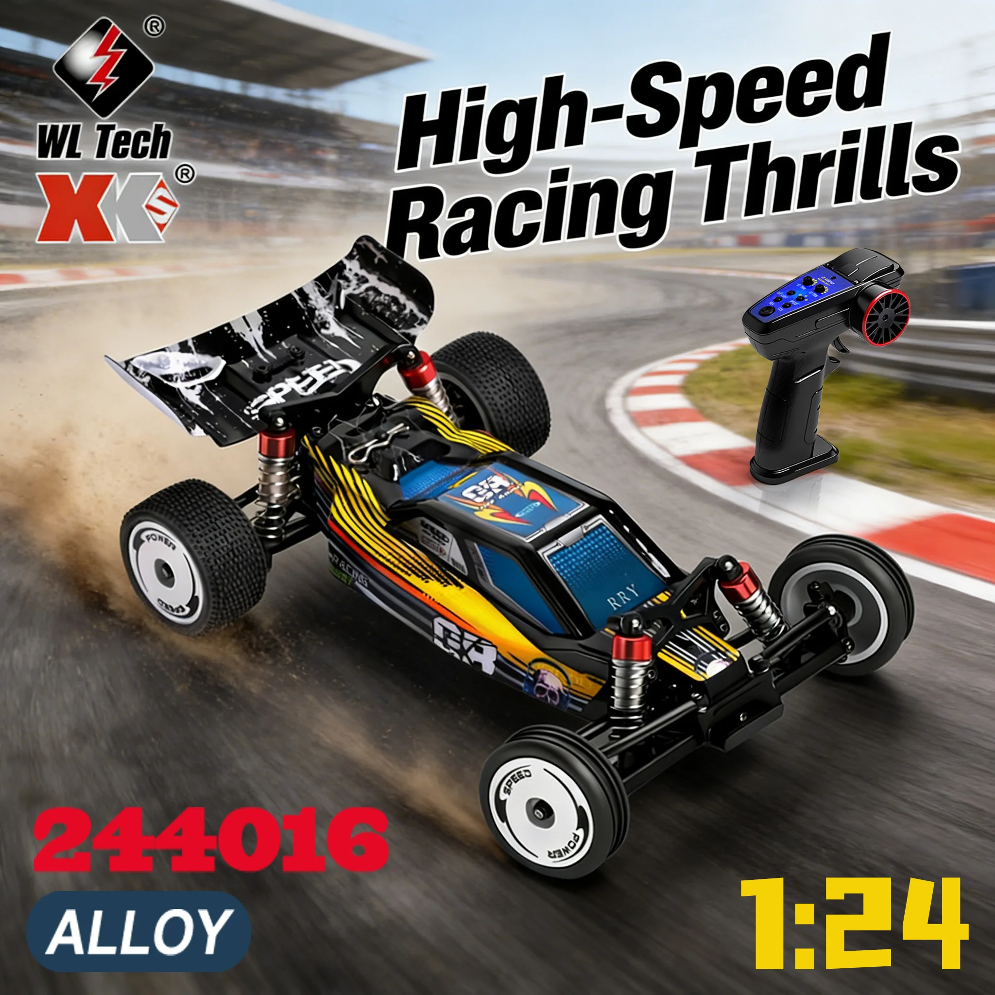 

New Wltoys 244016 Remote-Controlled High-Speed 1:24 Electric Competitive High-Speed Remote-Controlled Toy Car Rc Model Christmas