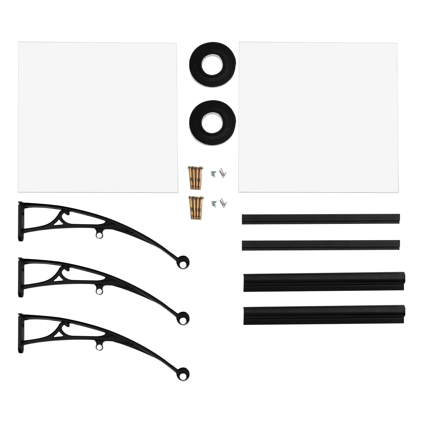 Vordach für Haustür 120 X 60 cm Transparentes Bogen-Vordach Aluminiumlegierungs-Halterung Maximallast 440,92 lbs Dach-Vordach Regenschutz – Detail 4