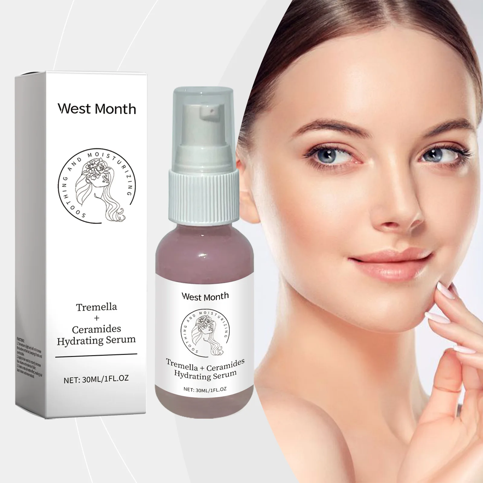 

West&Month Hyaluronic Acid Facial Serum Repair Moisturizing Dark Circles Wrinkle Remover Brightening Lifting Anti-Aging Essence