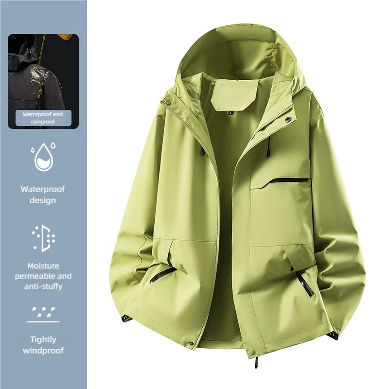 Women's Waterproof Hardshell Jacket Spring Hiking Running Camping Windbreaker Unisex Windproof Outdoor Sports Trekking Coat