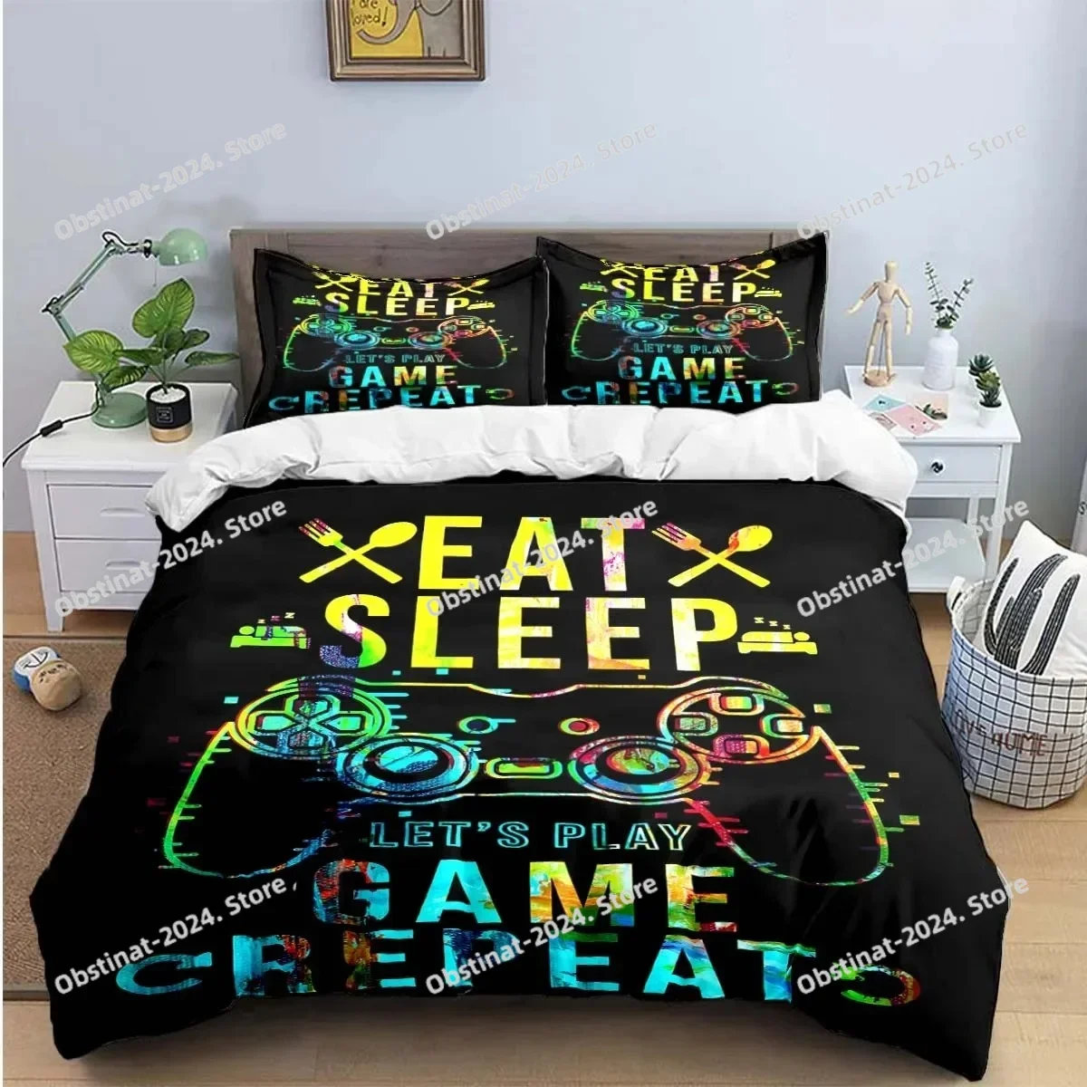 

Gamer Controller Print Bedding Sets Exquisite Bed Supplies Set Duvet Cover Bed Comforter Set Bedding Set Luxury Birthday Gift