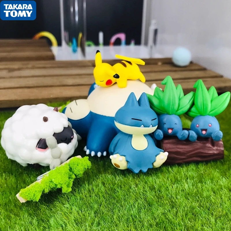 

TAKARA TOMY аниме Pokemon Gashapon игрушки серия для сна Пикачу Снорлакс Нечетная мультяшная фигурка Вулоо модель украшения подарки