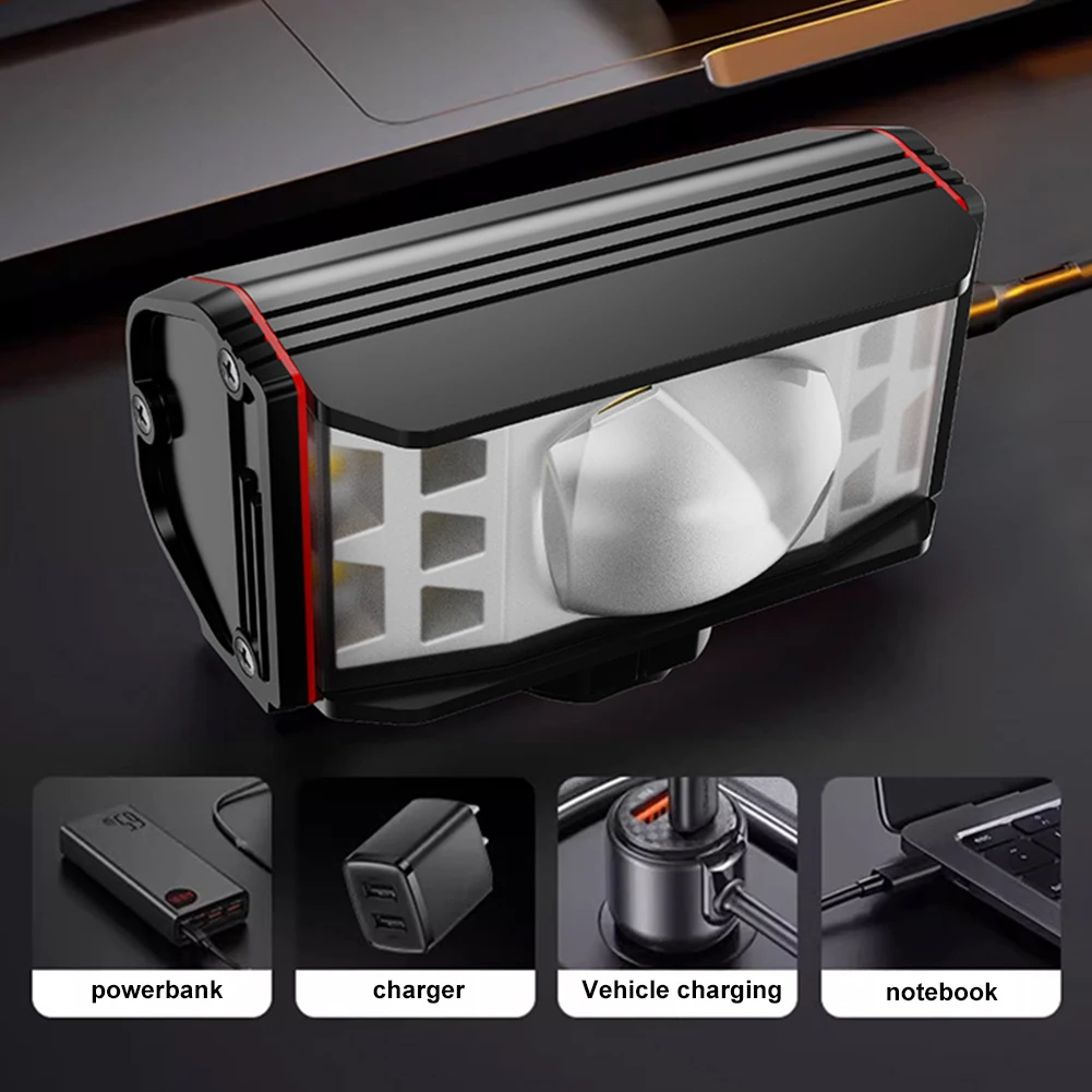 LED Bike Handlebar Flashlight USB Rechargeable Cycling Flashlight 1800LM MTB Mountain Bike Lamp Bicycle Accessories