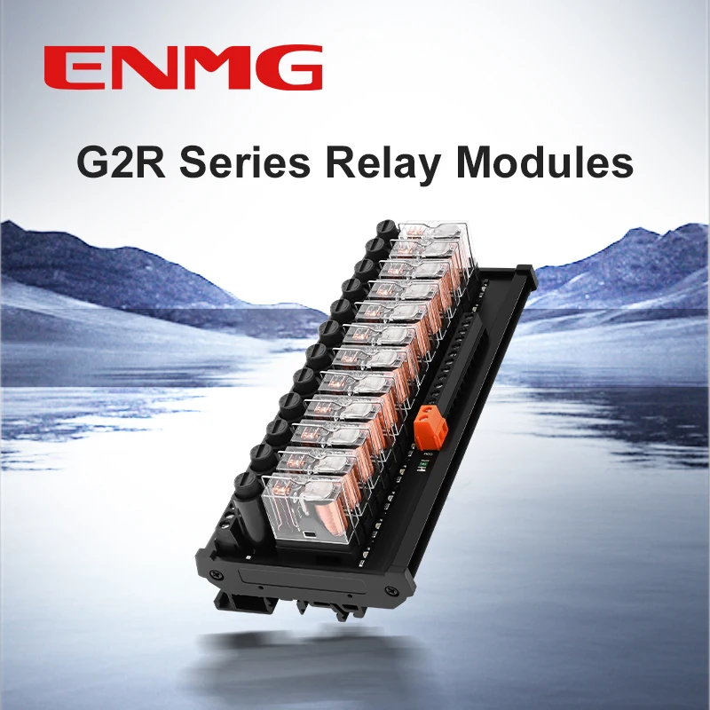 ENMG G2R Relay Module Group - 8-Channel 24VDC, 1NO 1NC Combination Control Board with PLC Signal Isolation Amplifier Detachable.