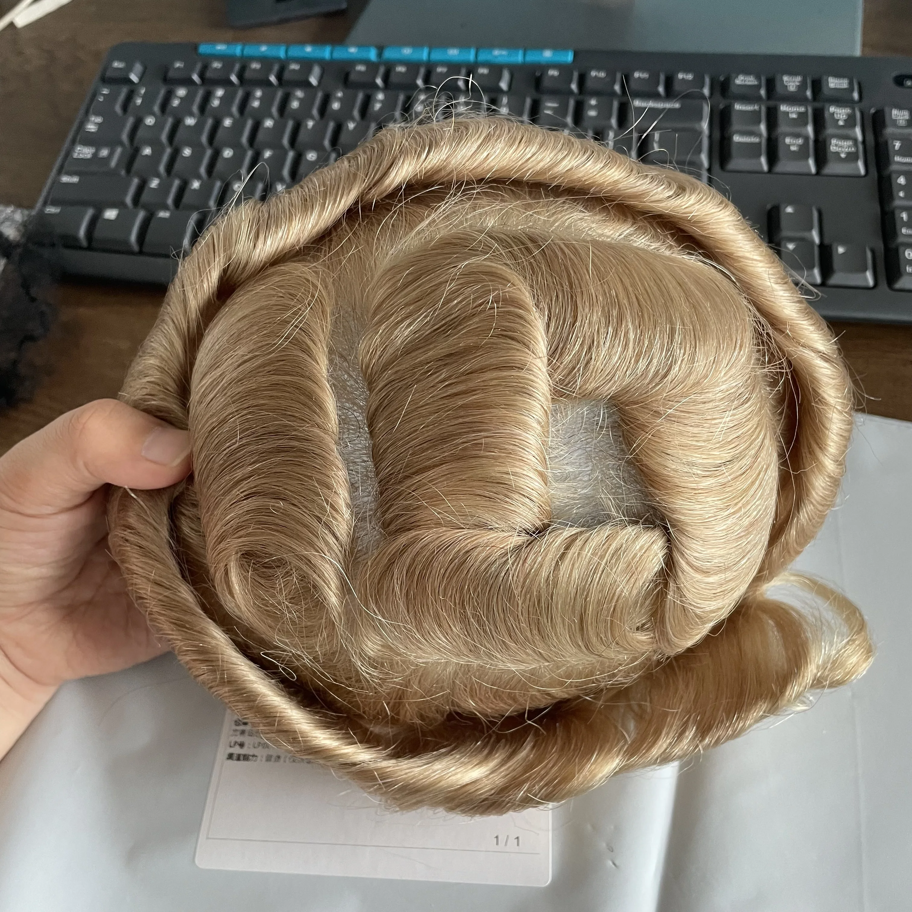 Vloop Ultradun 0,02 mm 80 dichtheid huidbasis Onopgemerkt herentoupetje Super natuurlijke haarlijn Echt haar Zwart Grijs Bruin 1b80 565 #