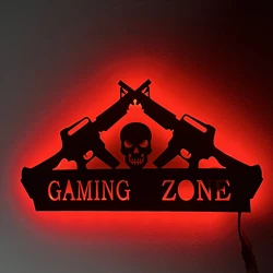 Maßgeschneiderte Totenkopf-Silhouette, Acryl-Gaming-LED-Neonschild, Manga-Wandlampen-Plaketten, cooles Geburtstagsgeschenk, RGB-Nachtlicht-Kunstlampe