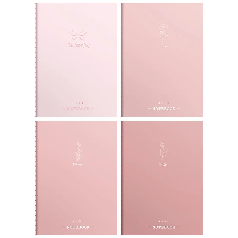 4pcs B5 120page Notebook Gradient Color Journal Diary Notepad Stationery Student Class lined NoteBook Office School Stationery