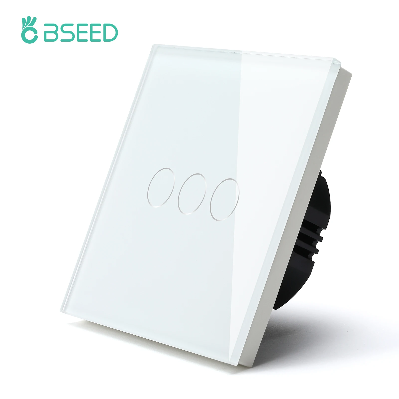 BSEED Enkelvoudige stopcontact EU wandstekkers Dubbele stopcontacten USB Type-C telefoonoplader Glazen paneel 1-weg wandschakelaar met aanraakbediening Kinderbeveiliging