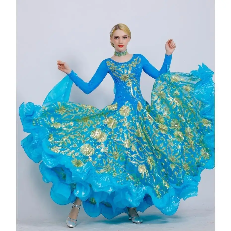 Modern Dance Dress Performance Dress New National Standard Dance Dress Waltz National Standard Social Dance Performance Costume