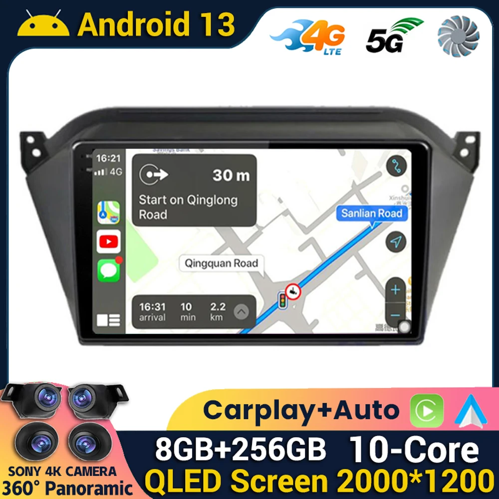 

Android 13 Wireless Carplay Auto For JAC S2 t40 2015 2016 2017 2018 Car Radio Video Player GPS Navi Multimedia Stereo WIFI+4G BT