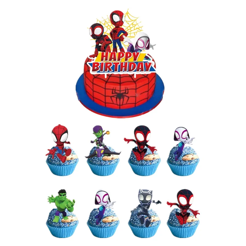 Spidey y sus increíbles amigos Cupcake Topper pastel selecciones para niños cumpleaños evento fiesta decoración