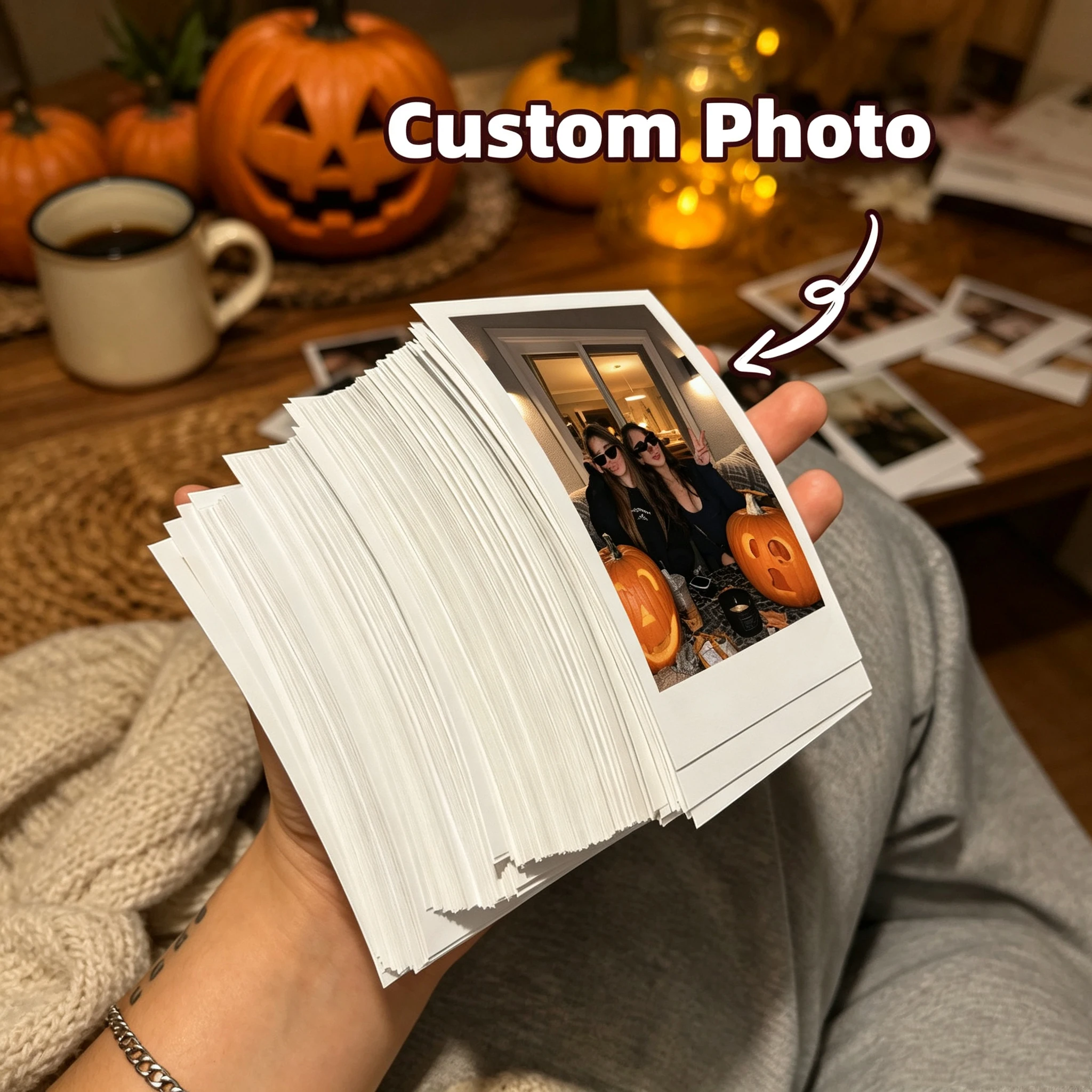1/3/5Pcs Custom Photo Booth Prints, Halloween Memory Photo Gifts, Unique Personalized Halloween Keepsake Presents