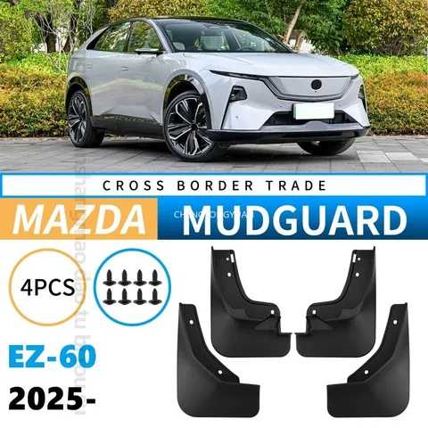 Брызговики для Mazda EZ-60 EZ60 2025, черный ABS, автомобильные аксессуары для шин, внешний декор автомобиля, защитные детали