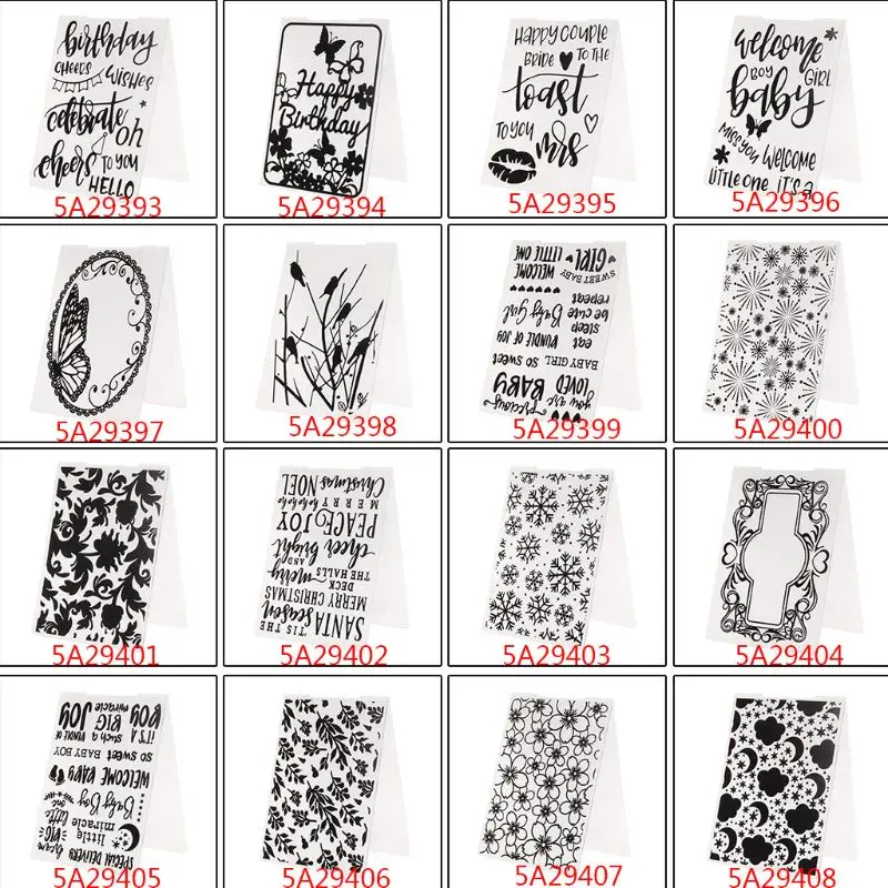 N7MD โฟลเดอร์ลายนูนพลาสติก DIY Craft แม่แบบแม่พิมพ์แสตมป์ Stencils สมุดภาพกระดาษ