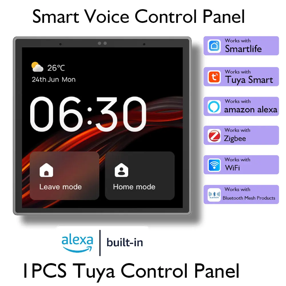 Imagem -06 - Zigbee Painel de Controle Inteligente Gateway Central Multifunções Interruptor Lcd de Cena Doméstica Habilidade Alexa Integrada Tuya Wi-fi Touch