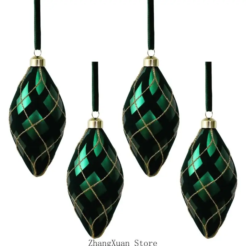 Baumschmuck-Set zum Aufhängen mit Goldverzierung für Feiertage, 3 x – Detail 5