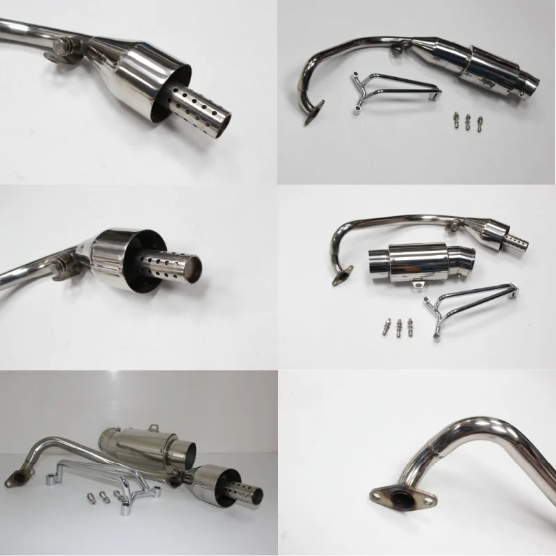 Silver Stainless Steel Motorcycle Exhaust Muffler Pipe Tips, Racing Exhaust Accessories Fit Suzuki GSX-R1000 Address V125G V125S view 5