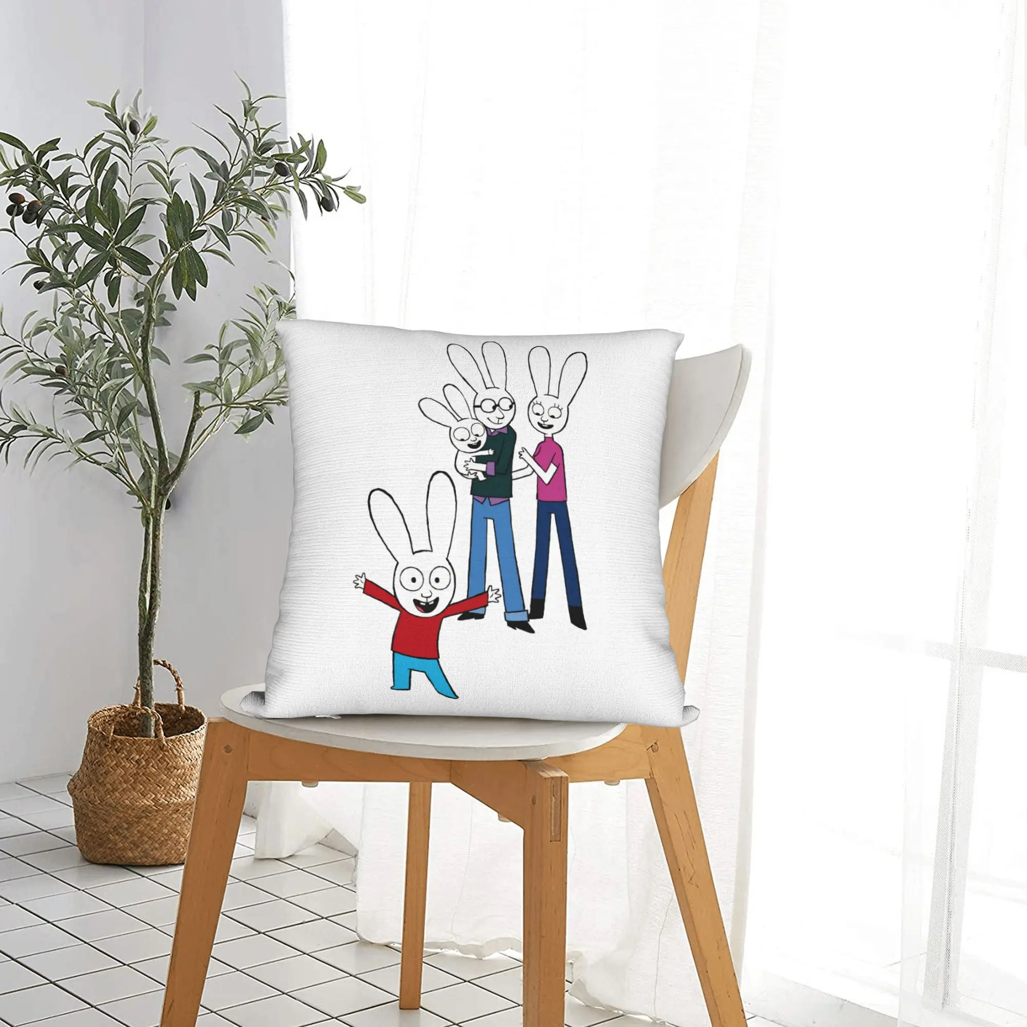 Simons Super Rabbit Post Throw Pillow Cover Polyester Decorative Pillow  45*45cm Pillowcase