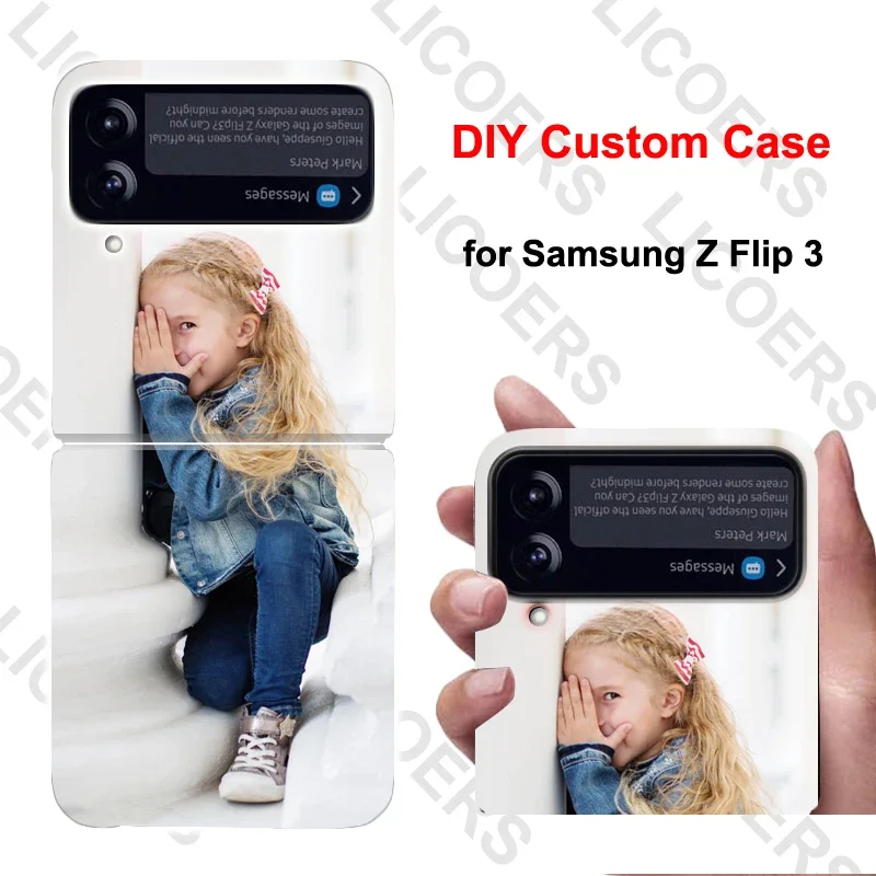 DIY for Samsung Galaxy Z Flip 6 5 4 3 Case Custom Photo Picture Cover for Galaxy ZFlip3 Transparent Hard Shockproof Funda Shell