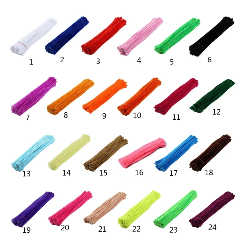 24 Colors Value Pack Creativity Craft Chenille Stems for DIY Art Crafts