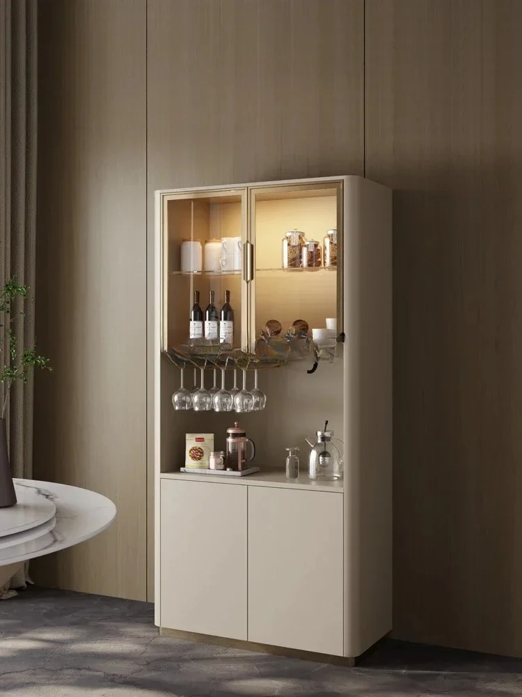 

QQItalian light luxury high-end wine cabinet, living room storage storage cabinet, glass display side cabinet
