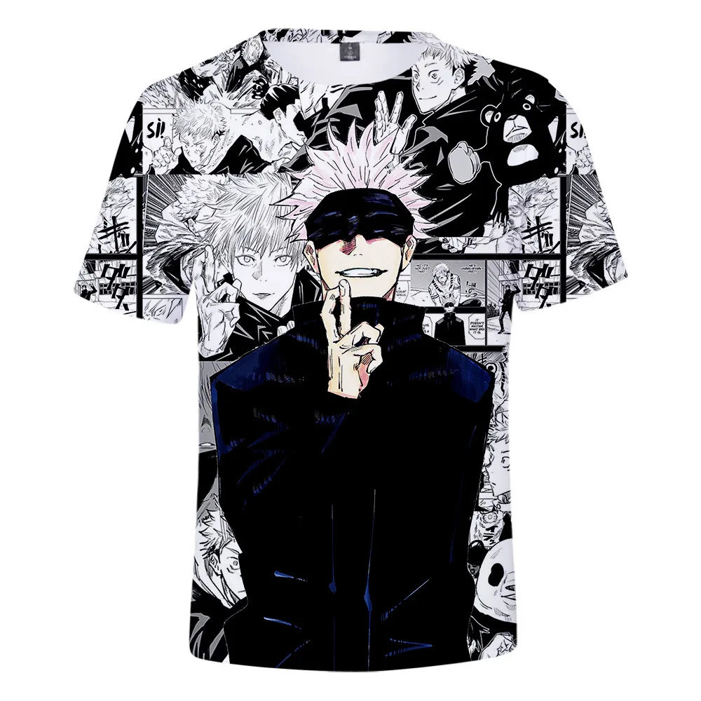 Kids And Mens Summer t shirts Japanese Anime Jujutsu Kaisen Gojo Boys T-shirt Summer Oversized Harajuku Casual Sport  Streetwear