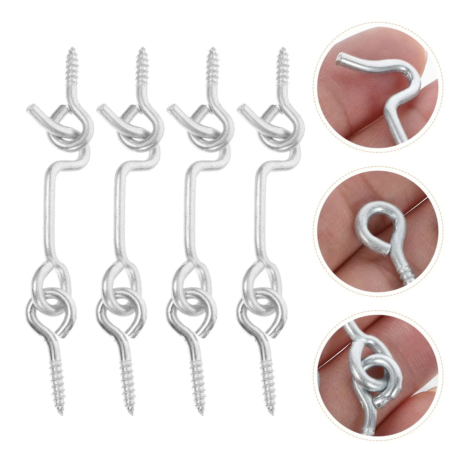 4 set 24x38mm Metal Door Hooks Latches Windproof Hardware for Windows Doors Secure Fixing Home Office Door