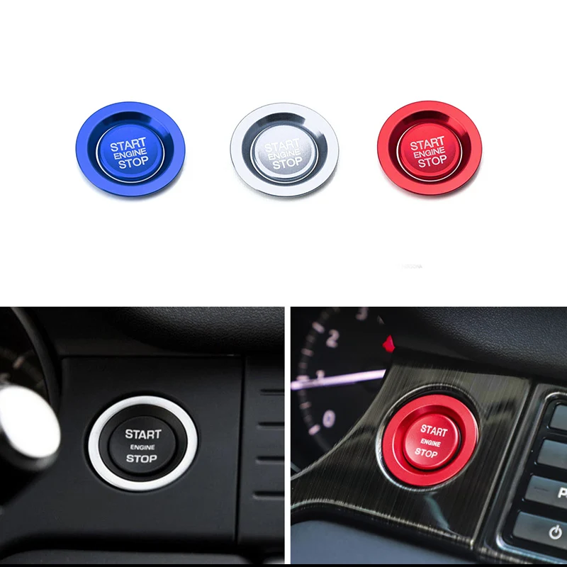 Cubierta de botón de arranque de motor sin llave para coche, accesorio con anillo para Land Rover Range Rover Evoque Sport, Jaguar XJ XF Xe f-pace f-type