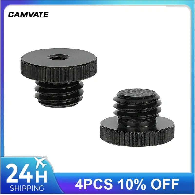 CAMVATE 1/4 "-20 F إلى 5/8"-11 متر الخيوط برغي محول سبائك الألومنيوم صنع ل ترايبود ليزر مستوى محول بوش 2 قطعة