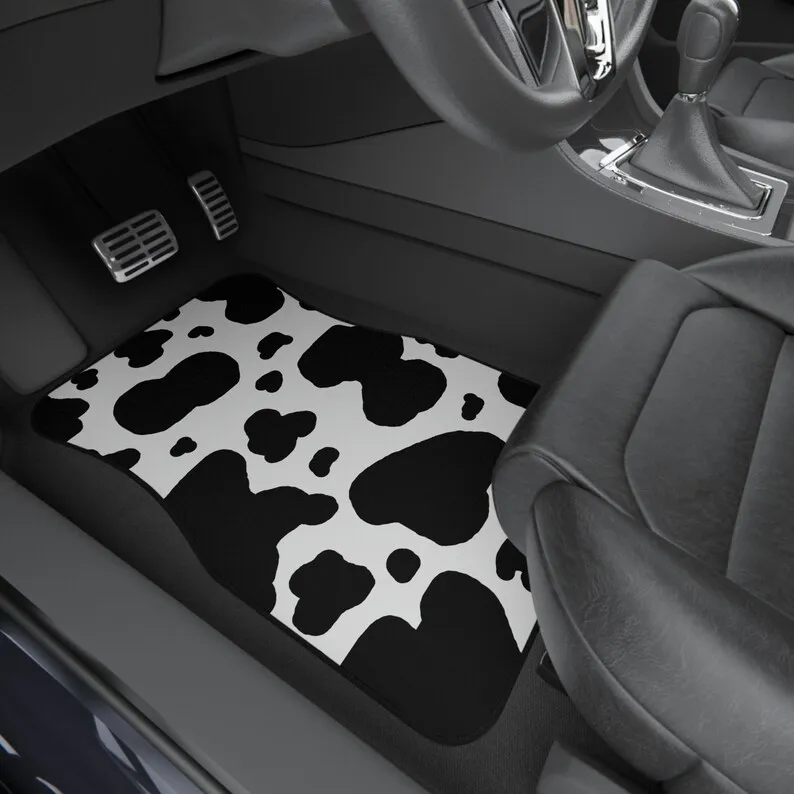 Dairy cow pattern car mats (Set of 4) animal print, car accessories, car interior