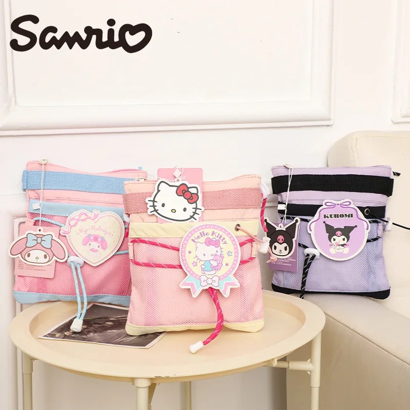 Sanrio 2025 Spring Crossbody Bag Kawaii Hello Kitty My Melody Kuromi Cute Girl Cartoon Shoulder Bag Going Out Storage Bag