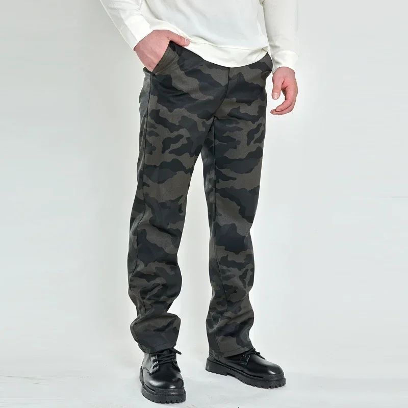 Spring& Autumn Casual Versatile White Mens Leather Pants , High Waisted Straight Tube Windproof Motorcycle Pantalon Cuero Hombre