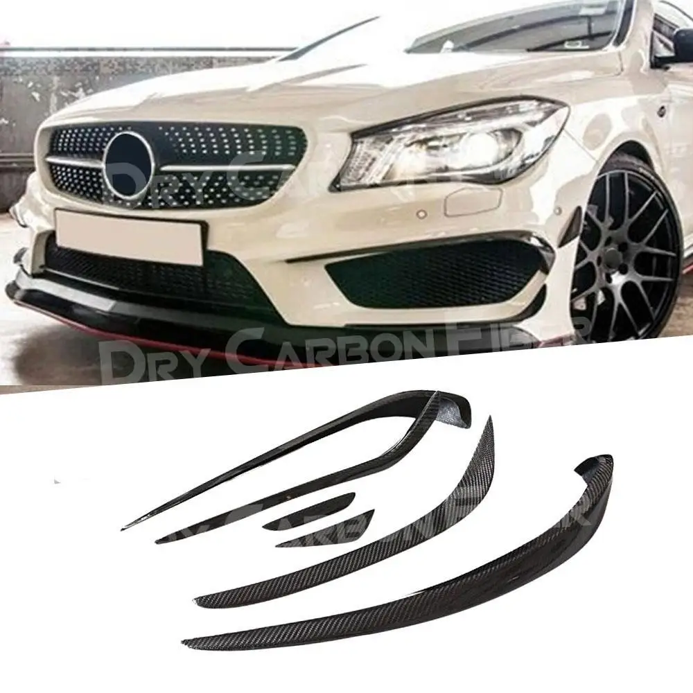 

Front Fog Lamp Air Knife Trim Carbon Fiber Splitter Decoration Strips For Benz CLA Class W117 C117 CLA200 CLA220 2017 2018 FRP