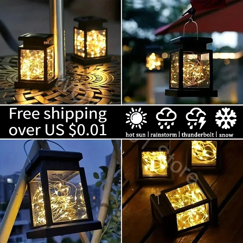 

Waterproof Solar Garden Lanterns Outdoor Hanging Courtyard Lighting Decorative Pathway Lights for Patio Yard Decor Luz Solar