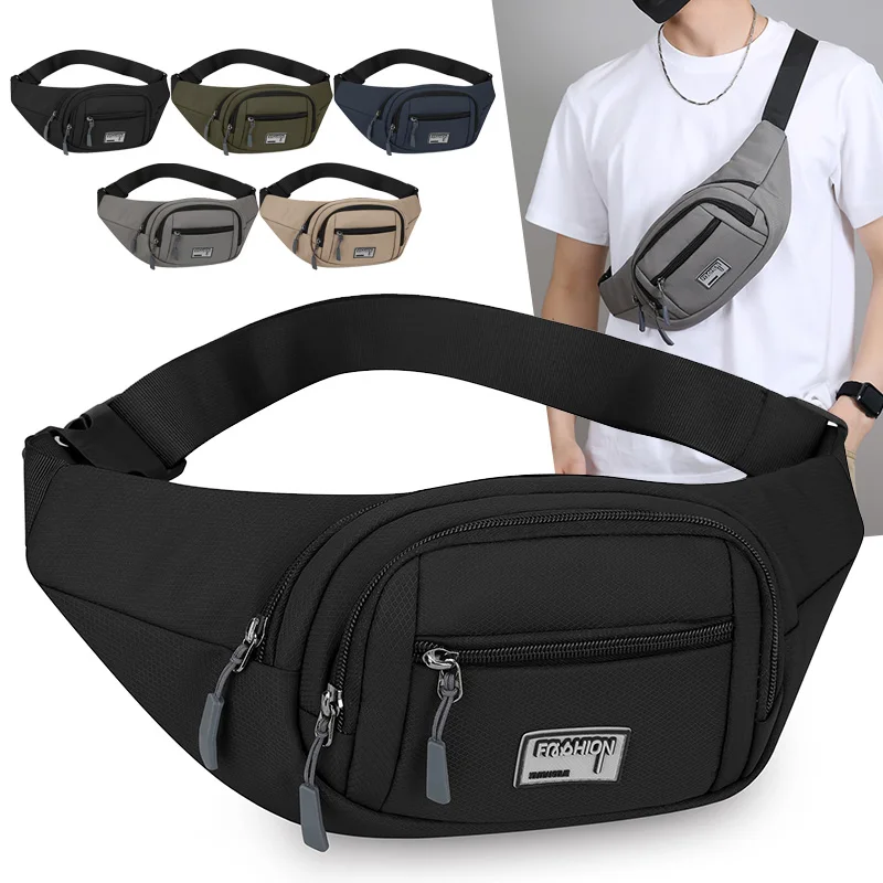 

Waist Bag Outdoor Sports Multi Functional Waterproof Waist Bag Canvas Fit Mobile Waist Bag with Large Capacity for Men Women