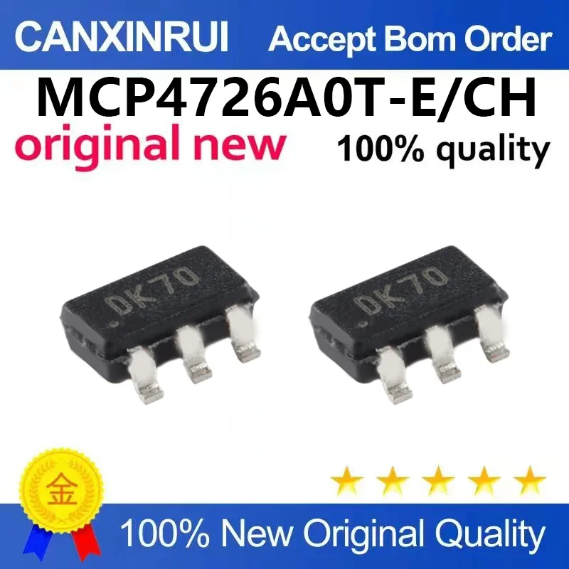 （5pcs-100pcs）Original genuine MCP4726A0T-E/CH SOT-23-6 12 bit single output DAC chip