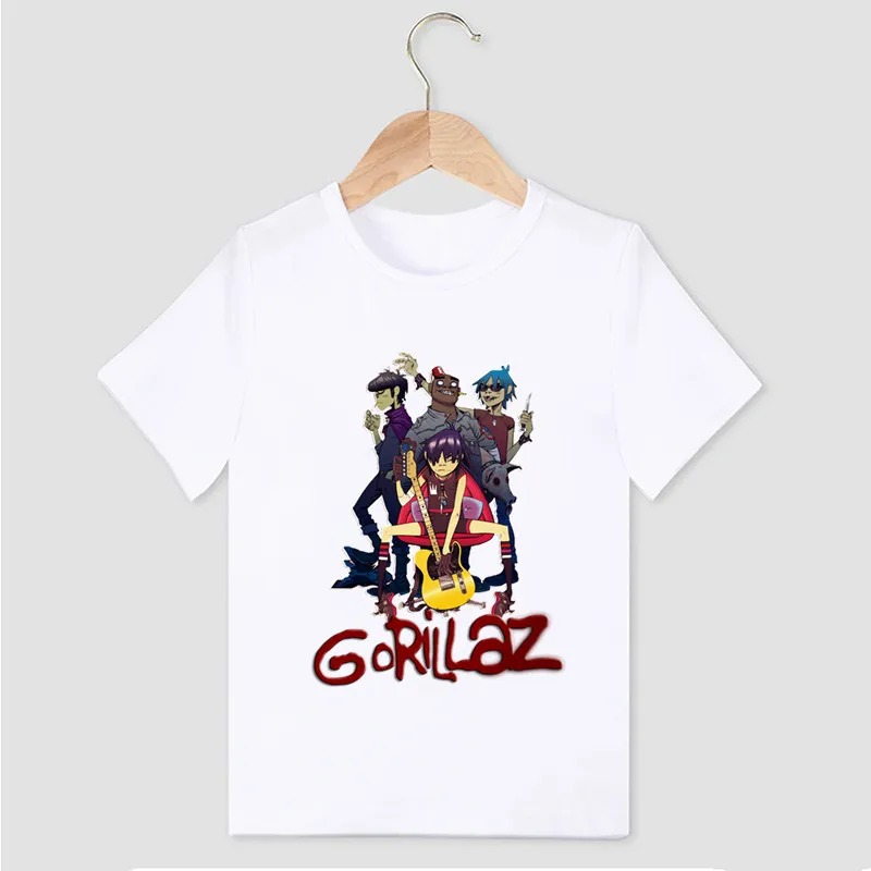 

Hot Sale Kids T shirt Music Band Gorillaz Print Fashion T-shirt For Boys Summer Children Short Sleeve Tops Baby Girls Clothes