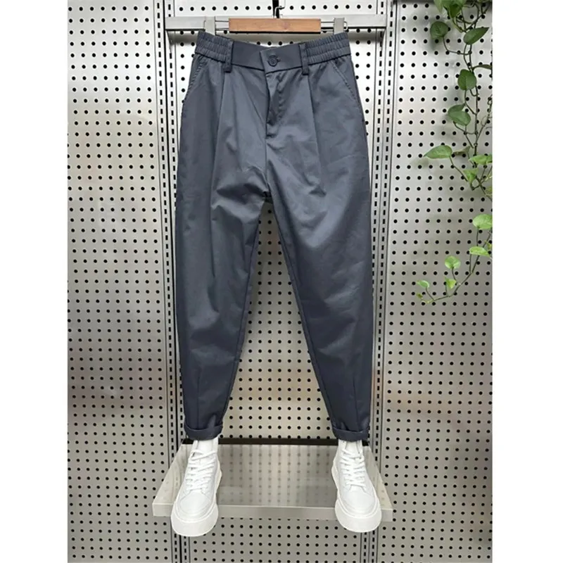 Trousers For Men Spring Autumn 2024 New Solid Color All Match Casual Pants Korean Baggy Haren Pants Men\'s Clothing Ropa Hombre