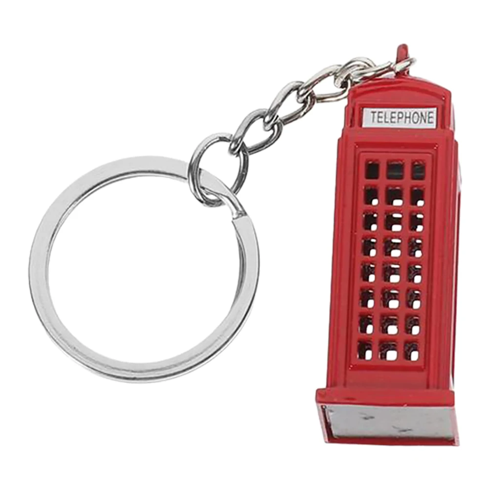 

Telephone Booth Keychain Pendant Zinc Alloy Lovely Decorative Hanging Charm for Bag Keys Gifts Party Supplies nament